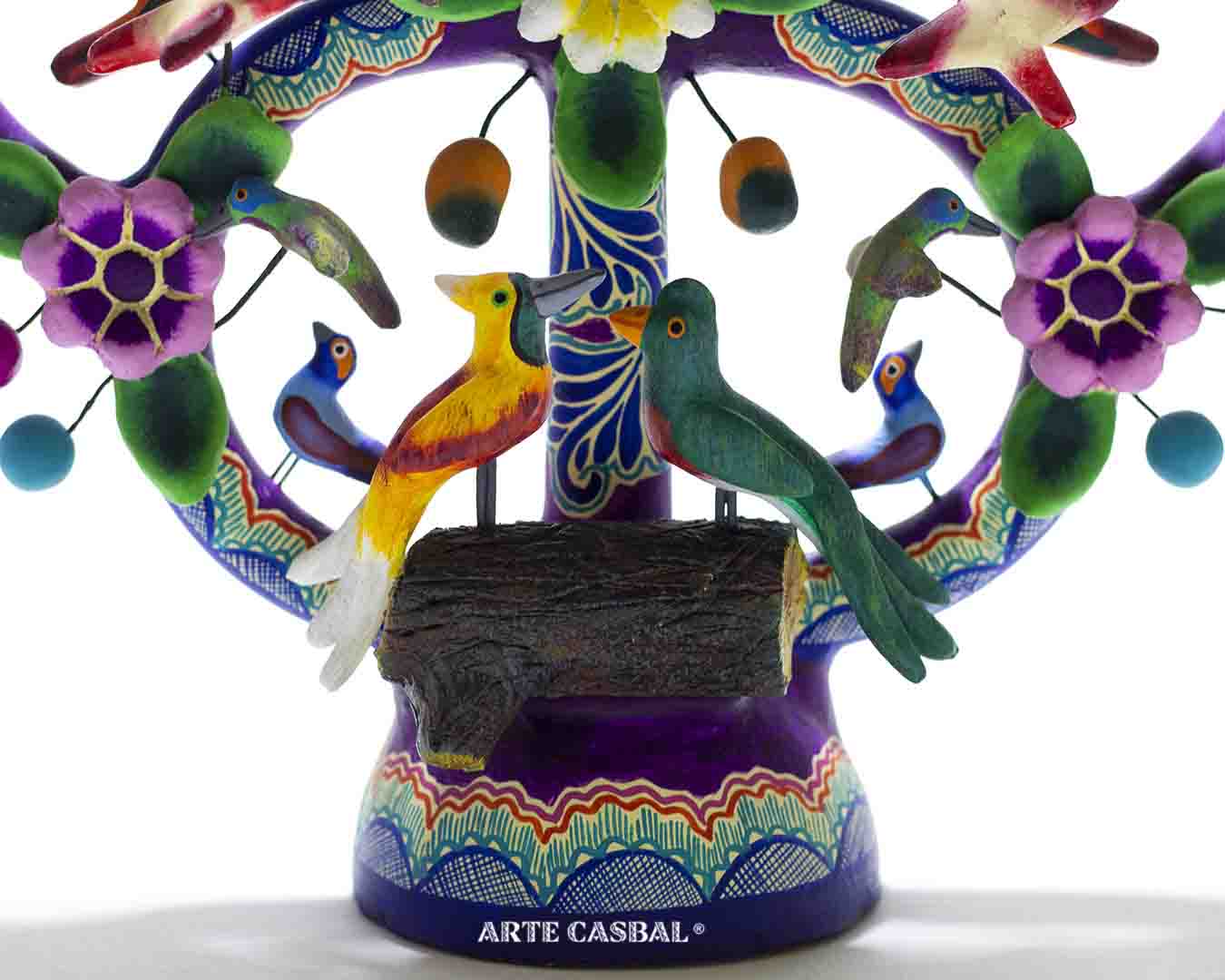 Árbol primavera para 3 velas con Quetzal y Ave del paraíso – Arte CasBal