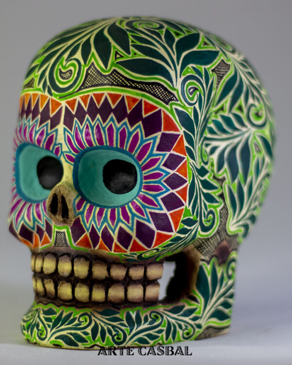 calavera/cráneo de barro policromado - Imagen 4