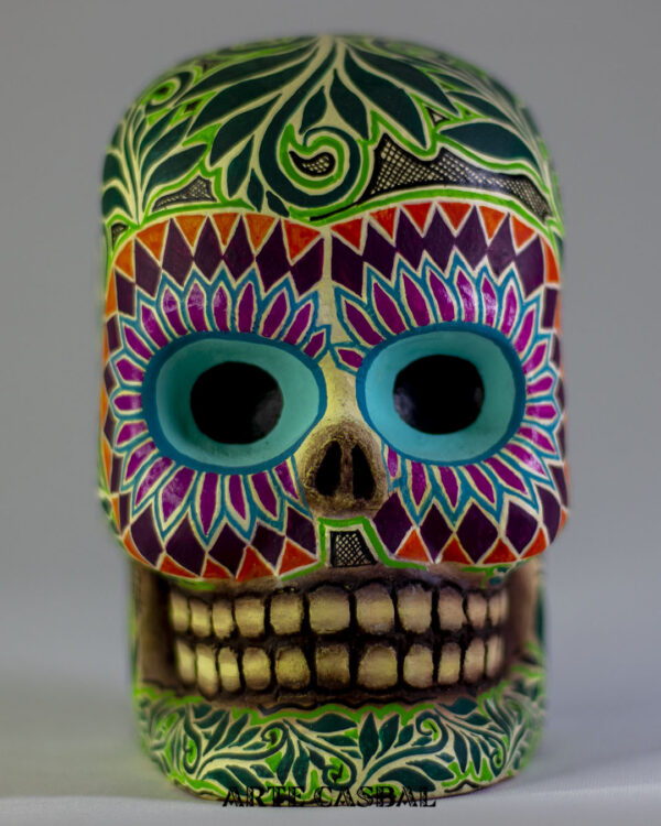 calavera/cráneo de barro policromado - Imagen 2