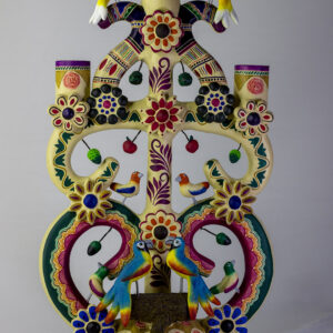 árbol de la vida con guacamayas azules