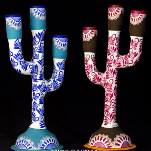 juego de candelabros policromados